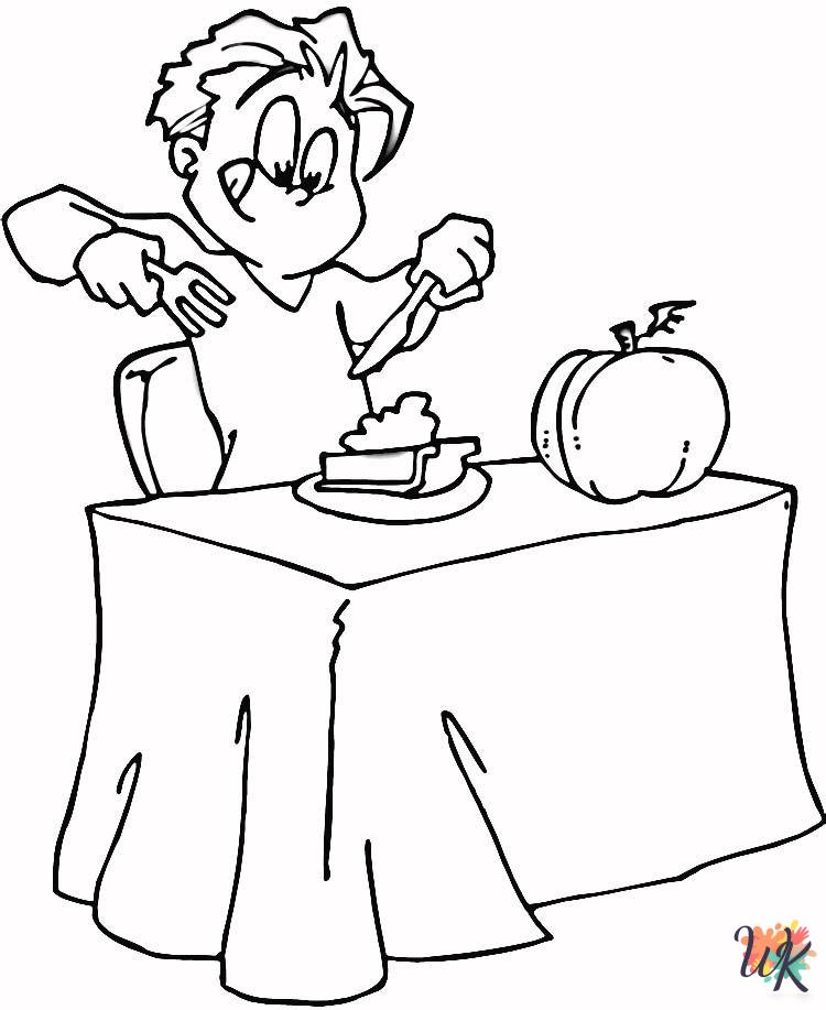 Thanksgiving Dinner decorations coloring pages