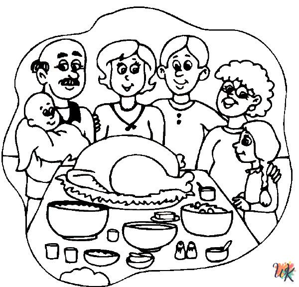 printable coloring pages Thanksgiving Dinner