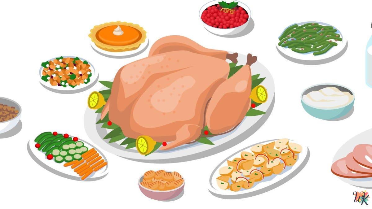 Thanksgiving Dinner Coloring Pages For Kids - ColoringPagesWK