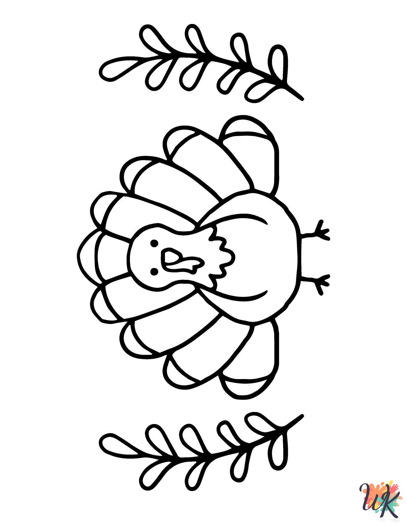 Turkey cards coloring pages