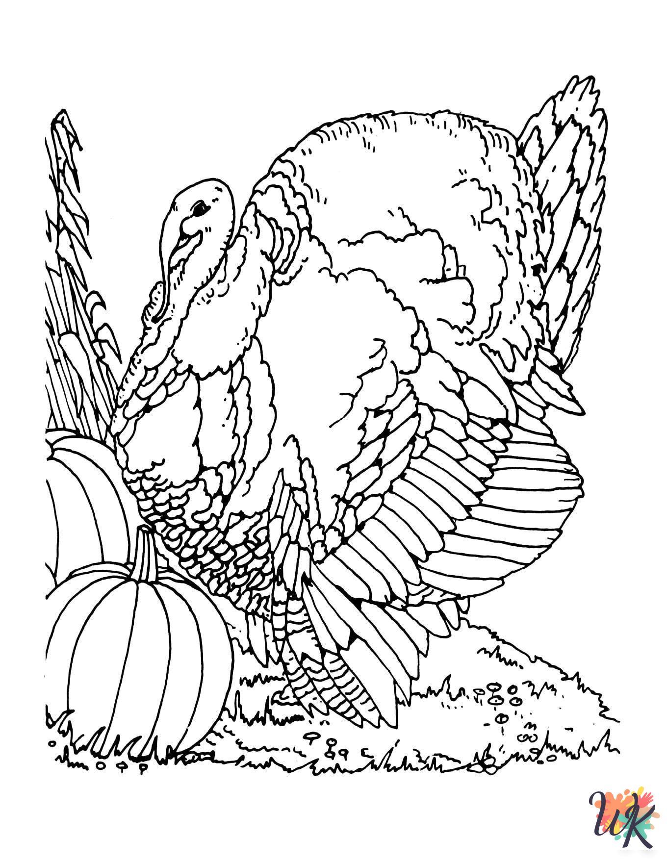 free printable Turkey coloring pages for adults