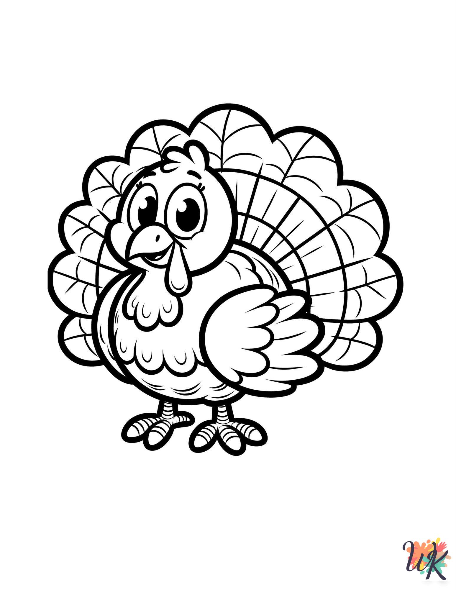 Turkey coloring pages for kids