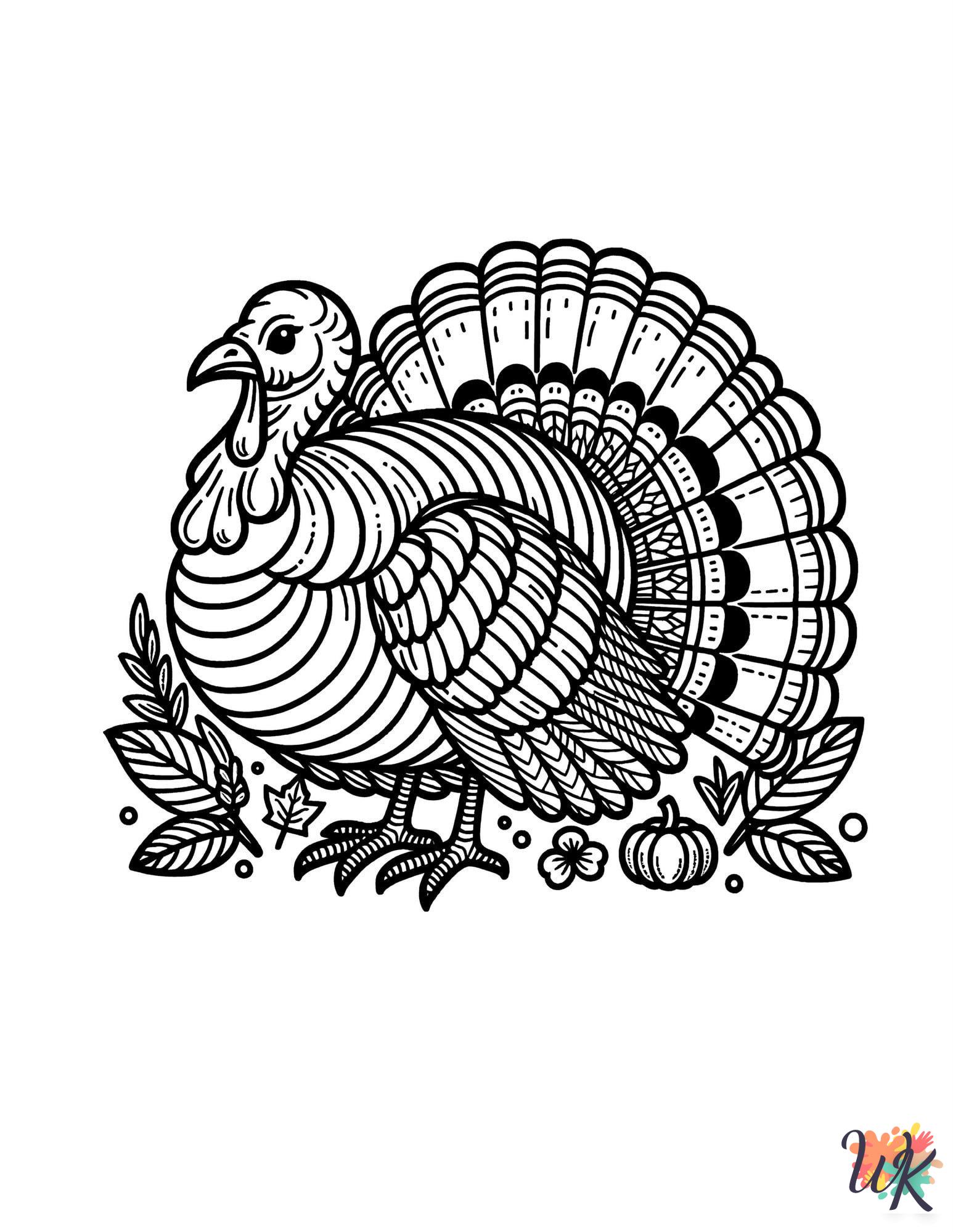detailed Turkey coloring pages