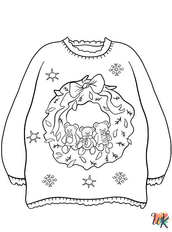 Ugly Christmas Sweater coloring pages pdf