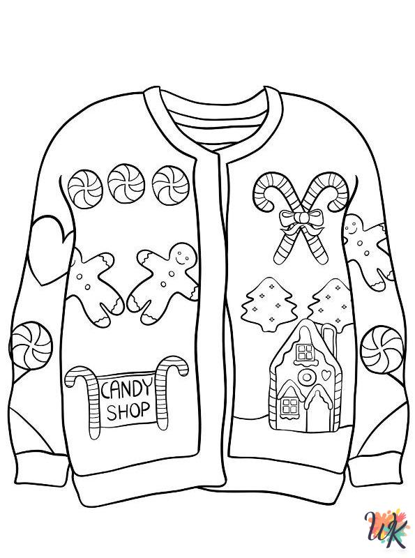 hard Ugly Christmas Sweater coloring pages