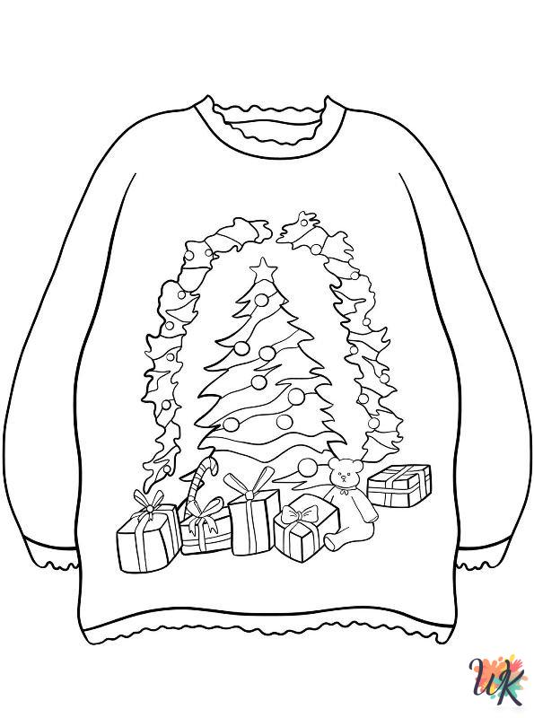 easy cute Ugly Christmas Sweater coloring pages