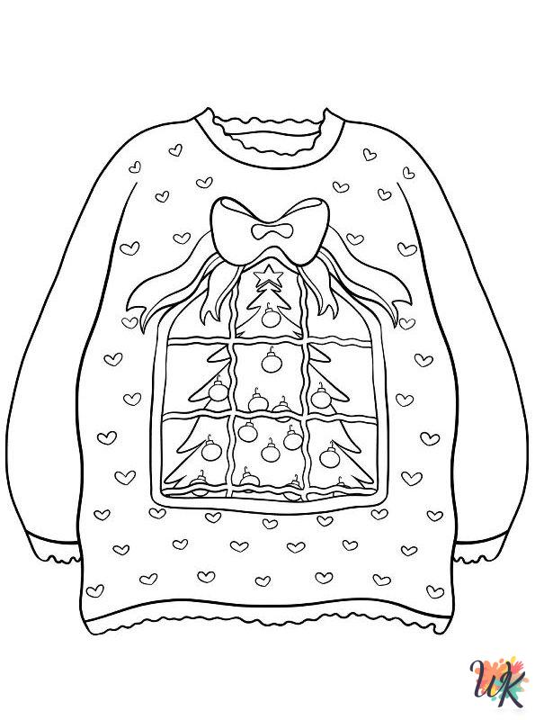 coloring pages Ugly Christmas Sweater