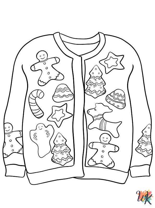 free Ugly Christmas Sweater coloring pages pdf