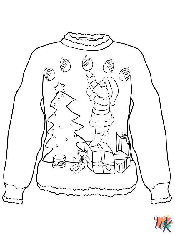 Ugly Christmas Sweater coloring pages for adults