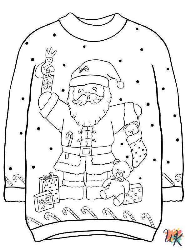 Ugly Christmas Sweater decorations coloring pages