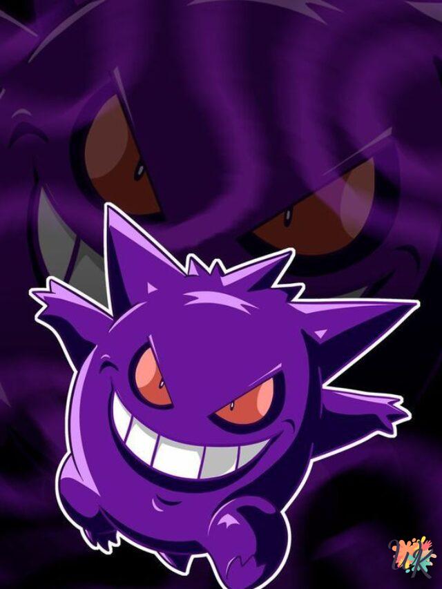How to Draw Gengar Coloring Pages for Kids