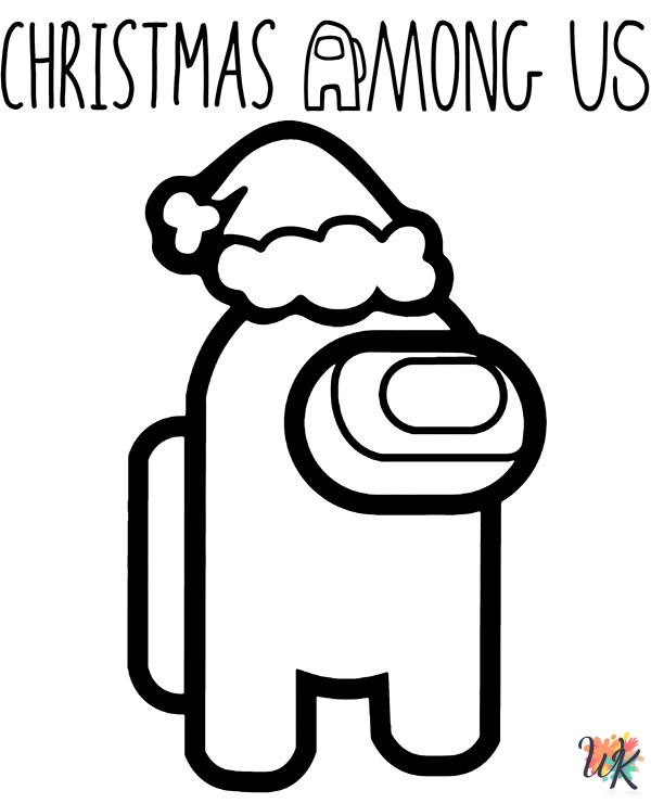 free adult Among Us Christmas coloring pages