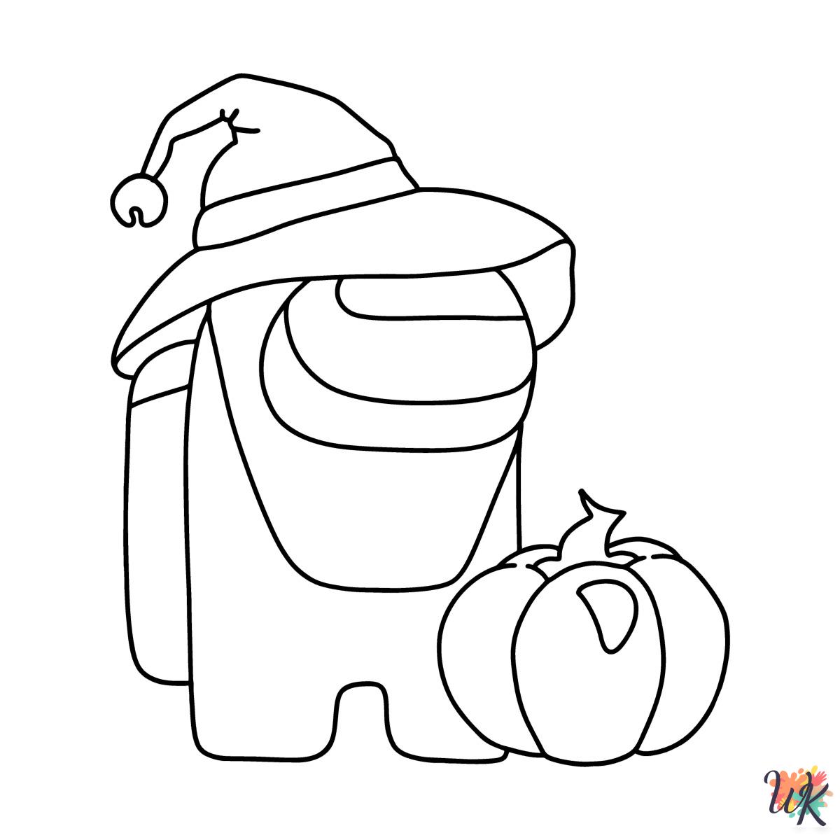 Among Us Christmas coloring pages free