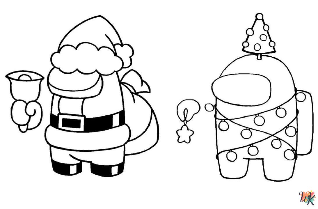 coloring Among Us Christmas pages