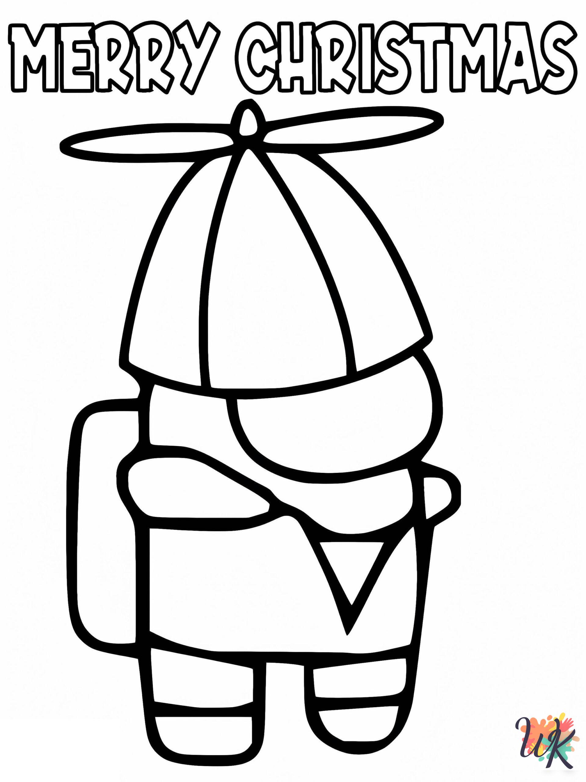 free Among Us Christmas tree coloring pages