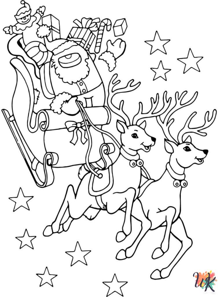 free Among Us Christmas coloring pages for adults