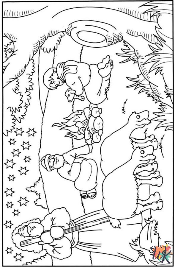 Bible Christmas Story coloring pages for adults