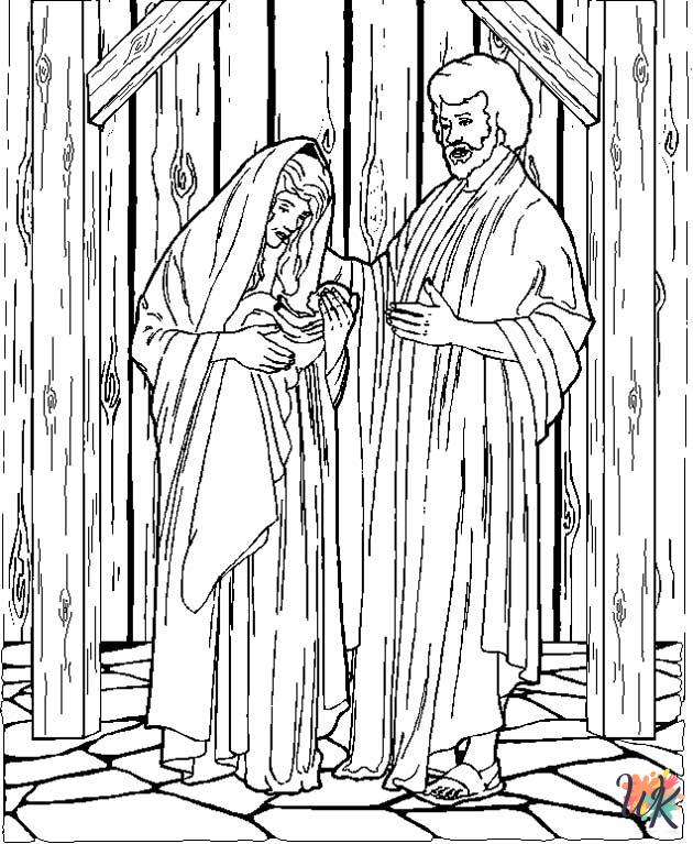 coloring pages for Bible Christmas Story