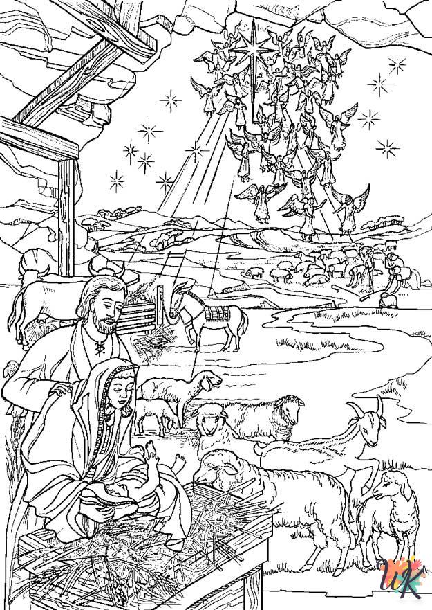 easy Bible Christmas Story coloring pages