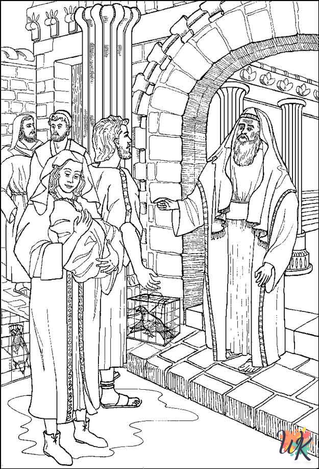 Bible Christmas Story decorations coloring pages