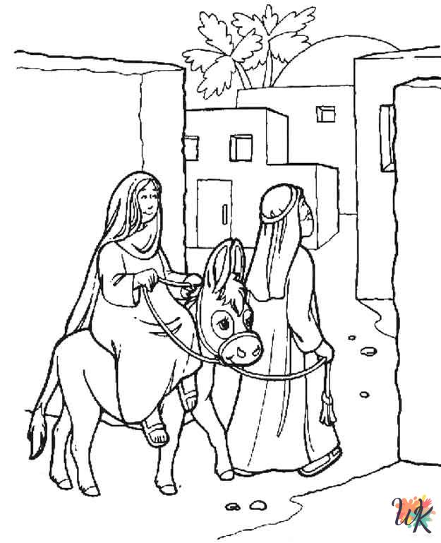 Bible Christmas Story adult coloring pages