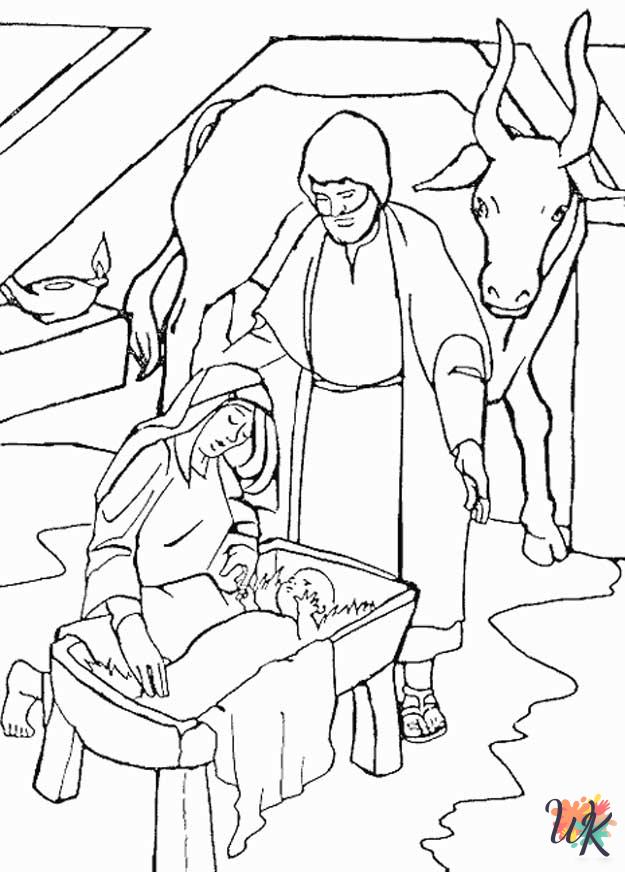 free adult Bible Christmas Story coloring pages
