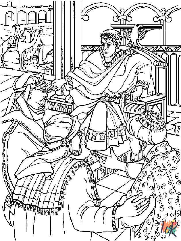 free Bible Christmas Story coloring pages printable