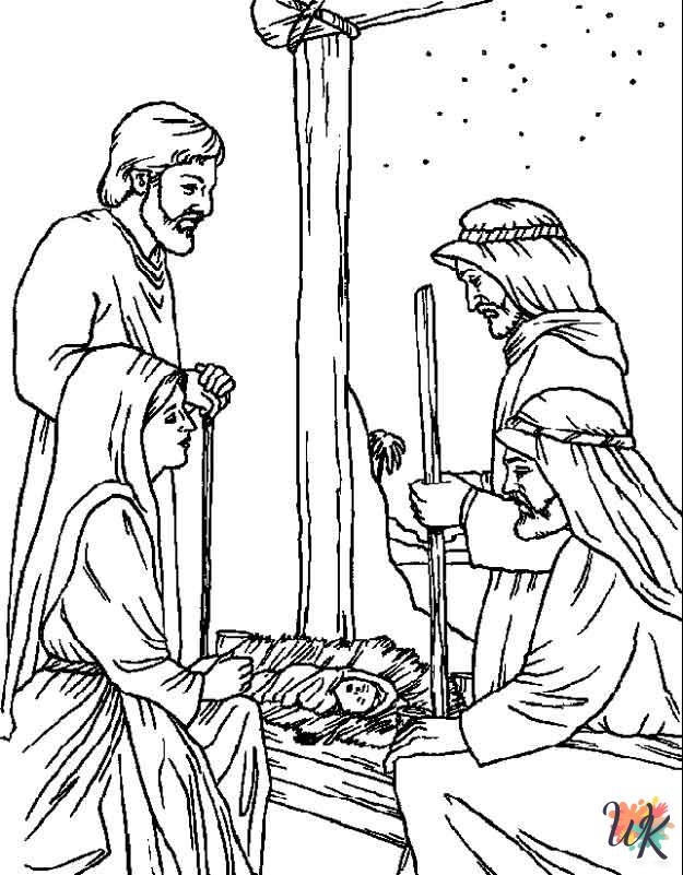 cute Bible Christmas Story coloring pages