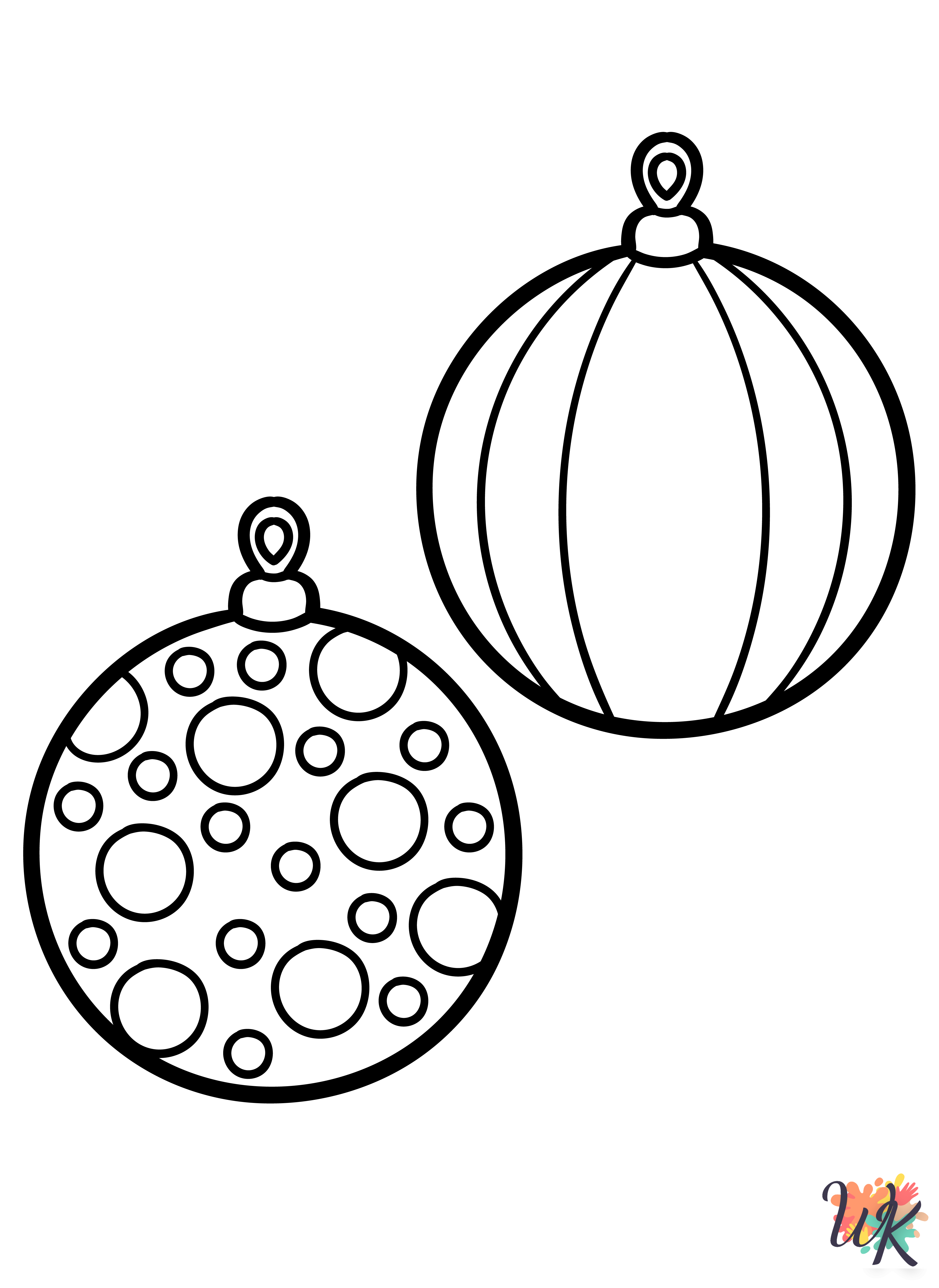 Christmas Ornament coloring pages for kids