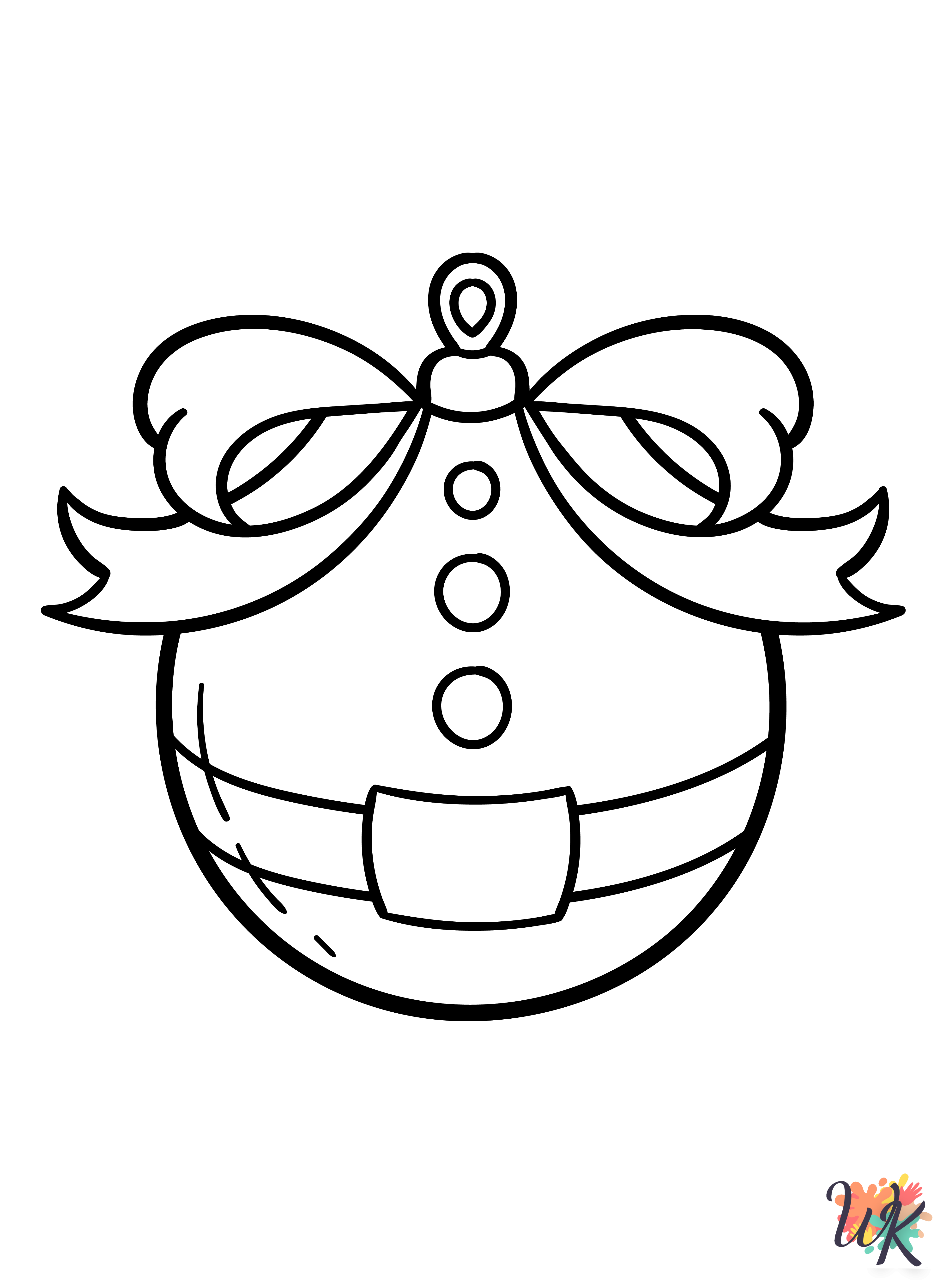 easy cute Christmas Ornament coloring pages