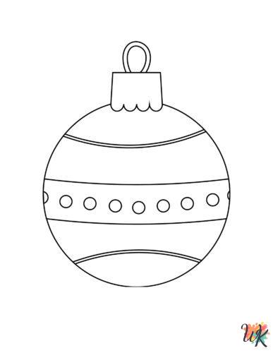 kawaii cute Christmas Ornament coloring pages