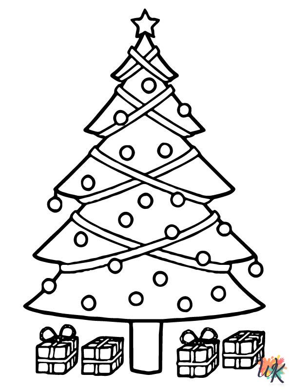easy Christmas Tree coloring pages