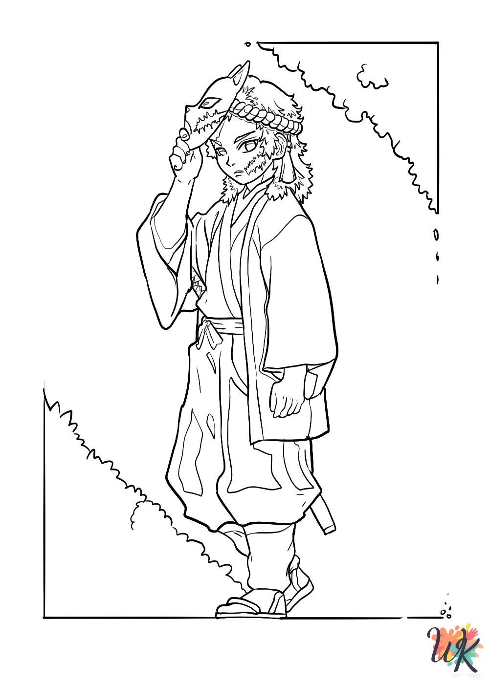 adult coloring pages Demon Slayer
