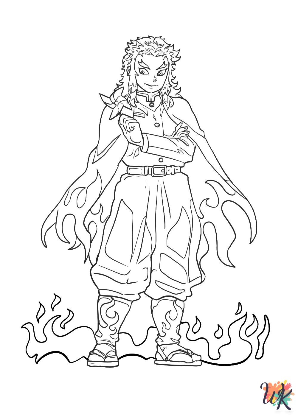 Demon Slayer coloring pages for preschoolers