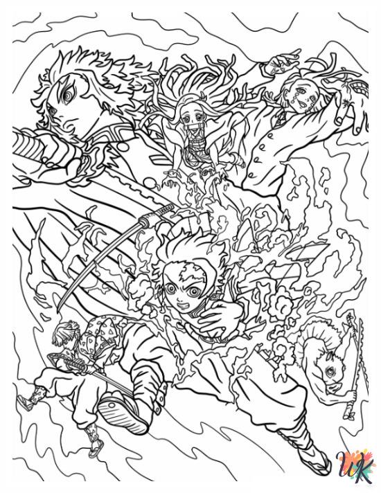 grinch cute Demon Slayer coloring pages