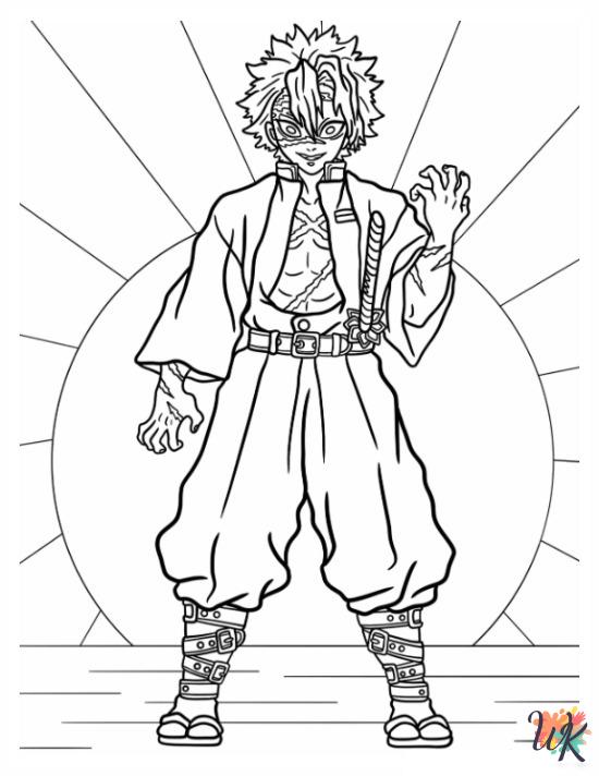 Demon Slayer coloring pages for adults