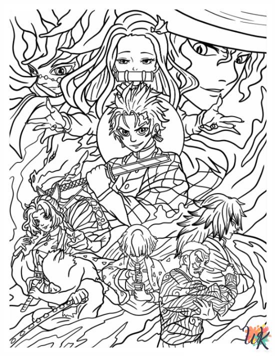 coloring pages Demon Slayer