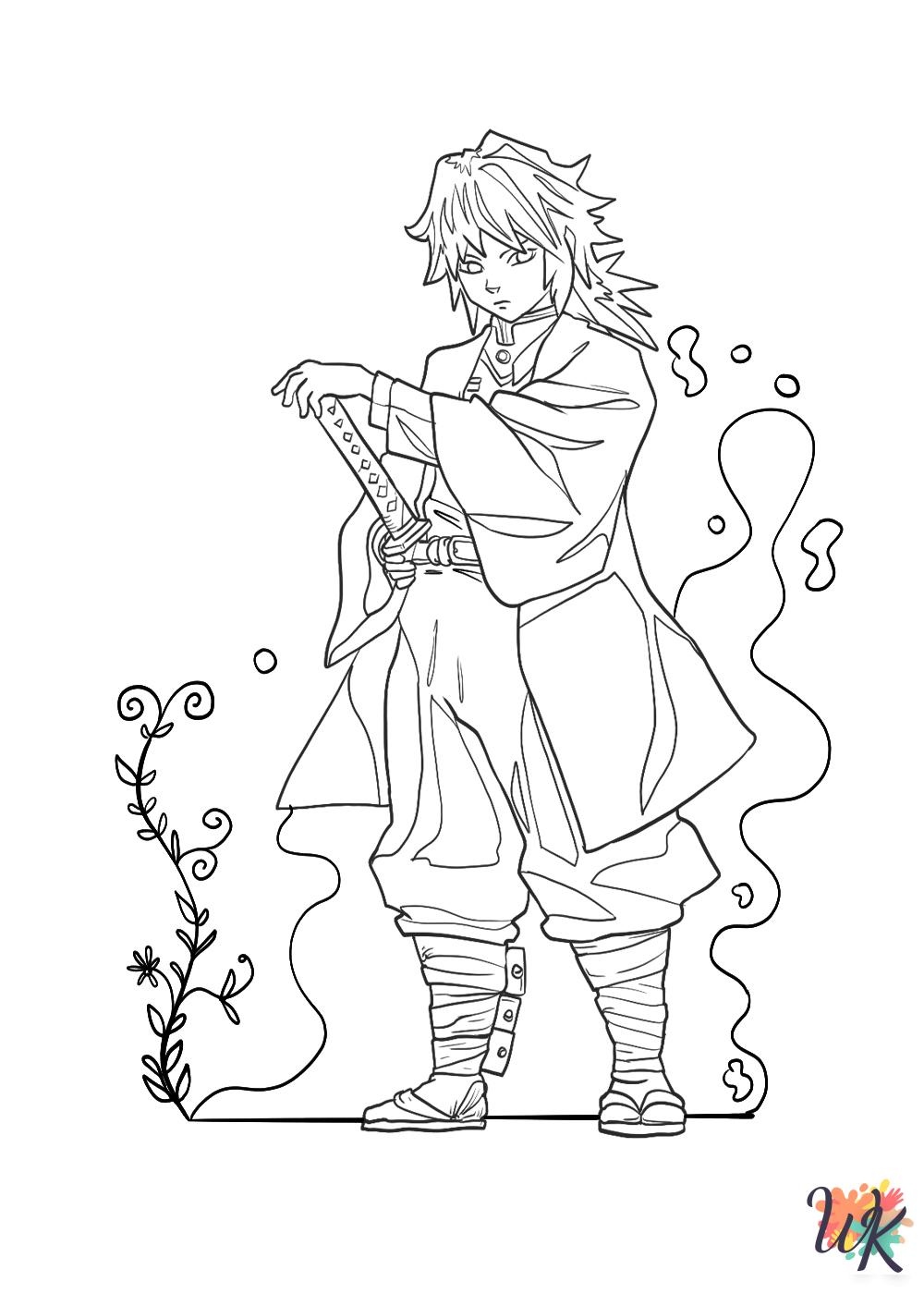 Demon Slayer coloring pages for adults pdf