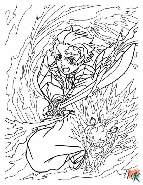 free printable coloring pages Demon Slayer