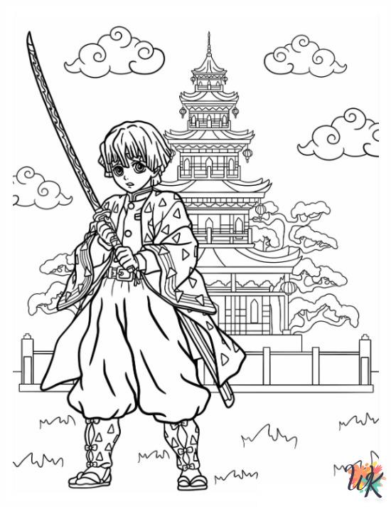 coloring pages Demon Slayer