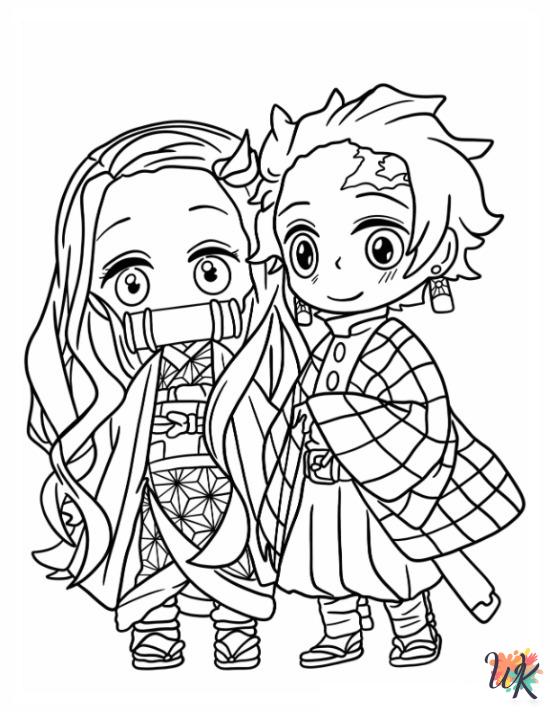 Demon Slayer decorations coloring pages