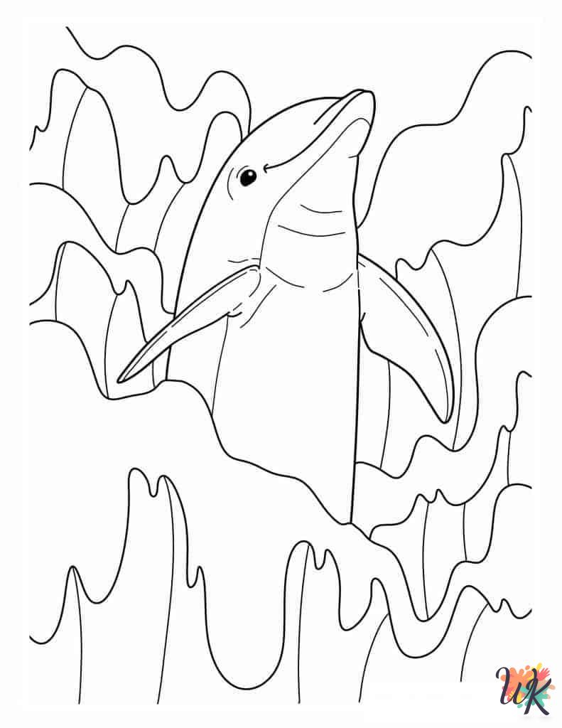 easy Dolphin coloring pages 1