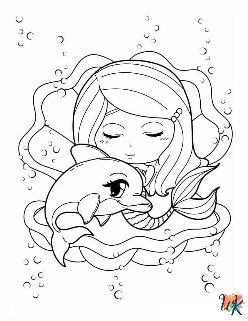 Dolphin coloring book pages