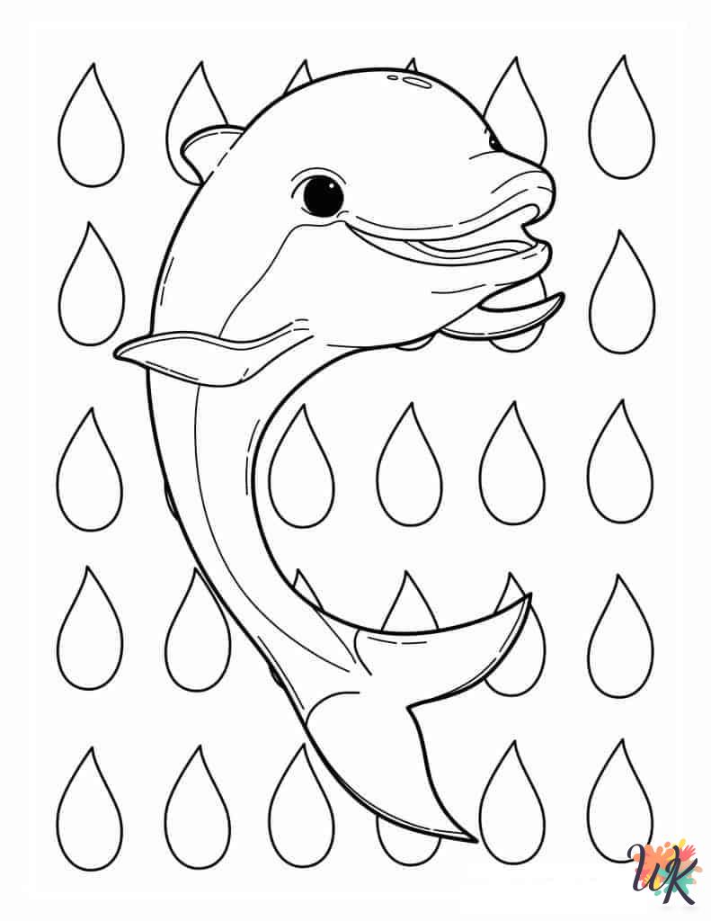 easy cute Dolphin coloring pages