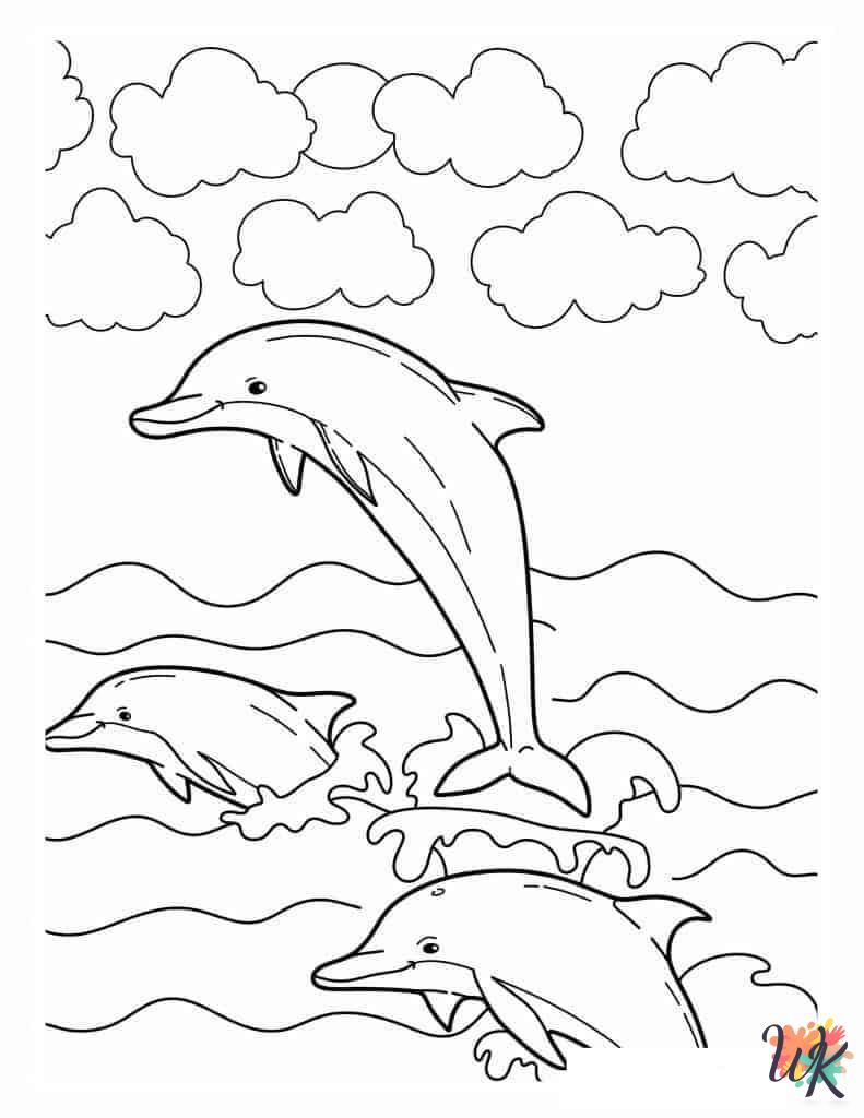 Dolphin coloring pages for adults
