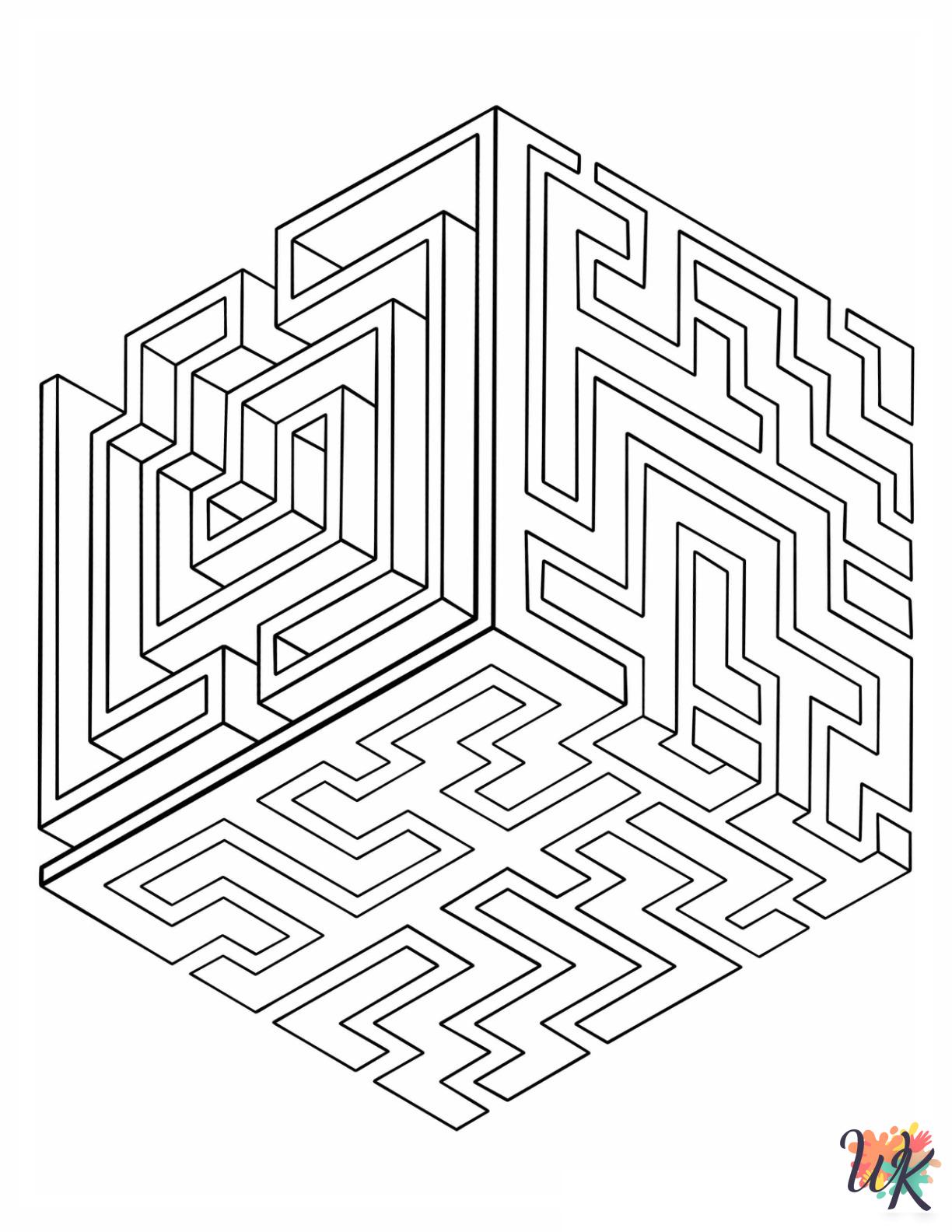 easy Geometric coloring pages