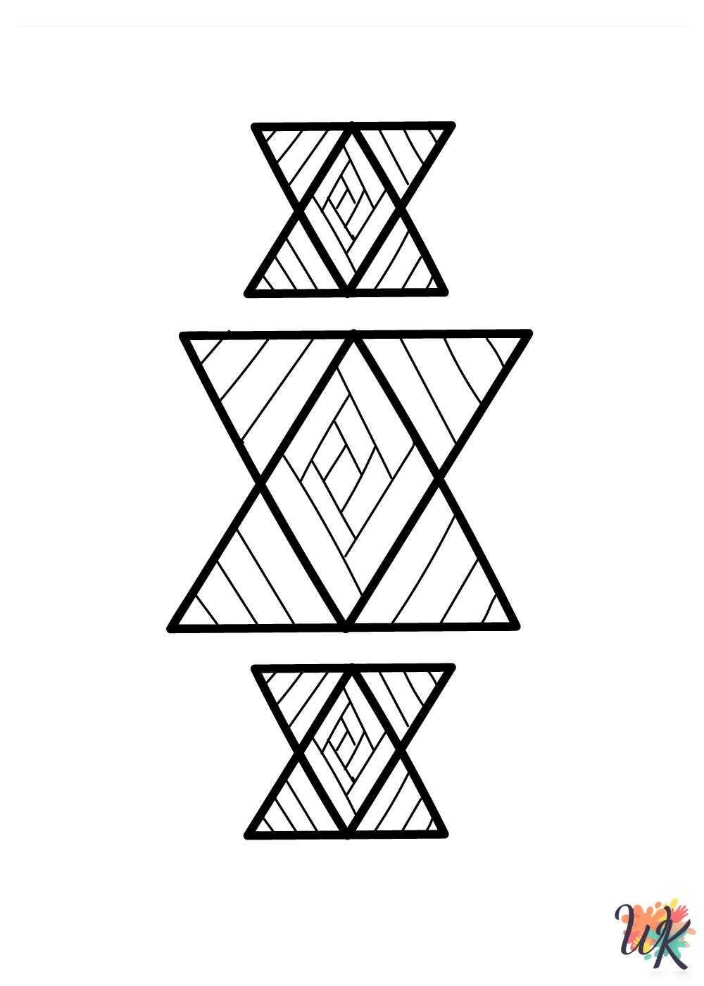 Geometric cards coloring pages