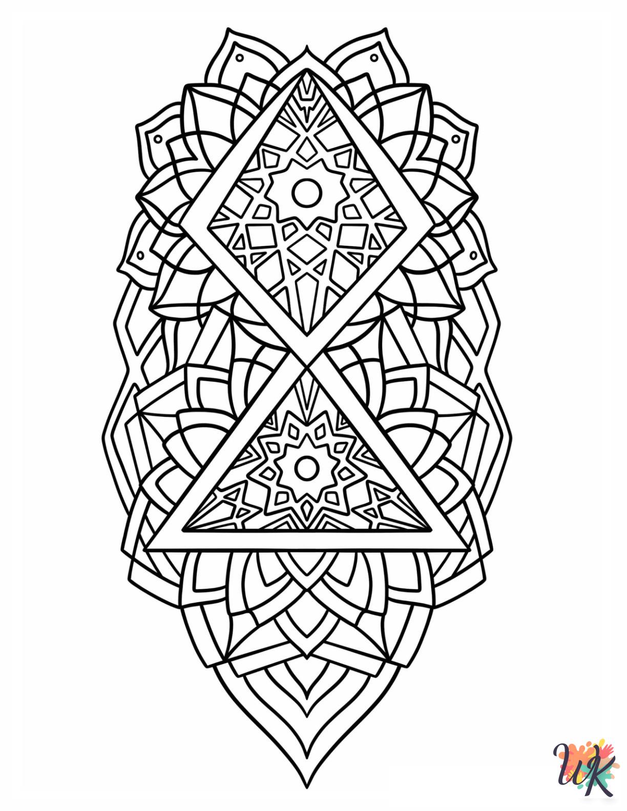 easy Geometric coloring pages