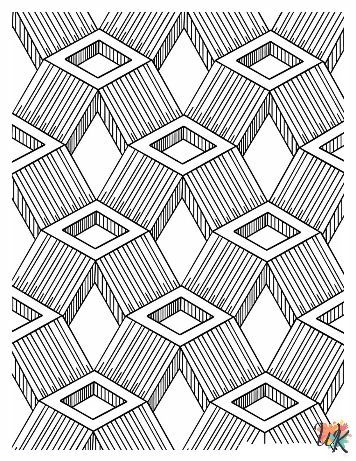 cute Geometric coloring pages