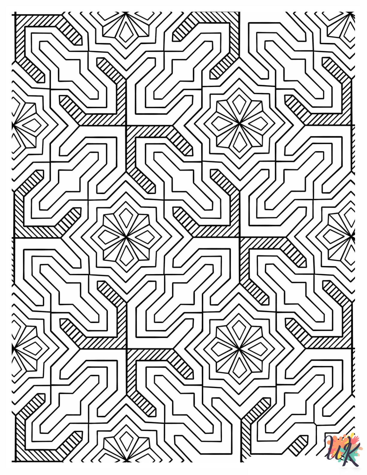 Geometric ornaments coloring pages